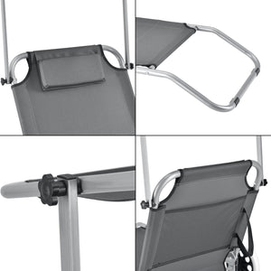 Tumbona Falun con techo y ruedas Antracita casa.pro