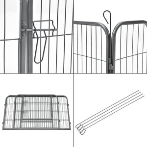 Parque para cachorros 125x85x70 cm acero plata pro.tec