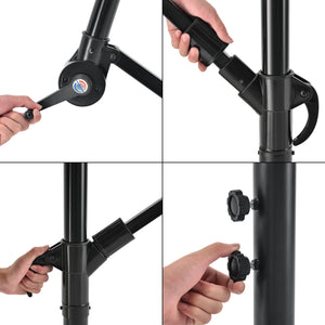 Parasol de semáforo Budva 270 cm poliéster acero gris casa.pro