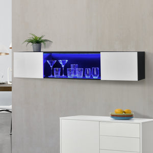 Tabla de entrenamiento Thabong 150x30x30 cm con iluminación LED Negro/Blanco en.casa