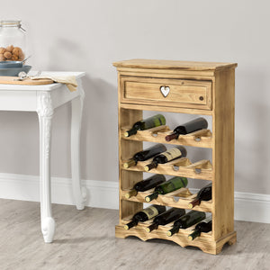 Estante para vino Mosel 86x55x22 cm para 16 botellas con cajón en.casa