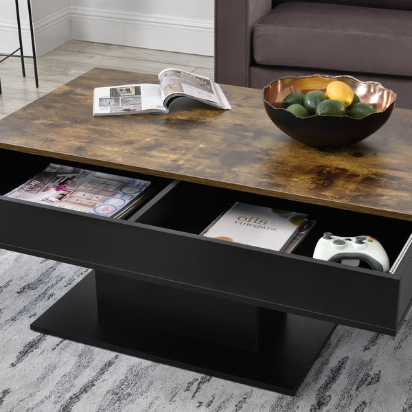 Mesa de centro Lünen aspecto madera/negro [en.casa]