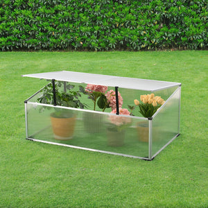 Cajón de cultivo Hoorn con techo dividido 100x60x40 cm aluminio policarbonato en.casa