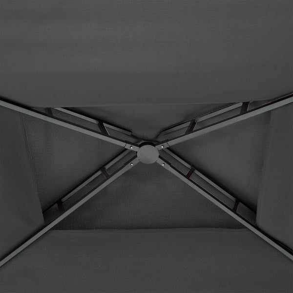 Gazebo del Pabellón para la Barbacoa Parga 250 x 241 x 151 cm Gris Antracita [en.casa]®
