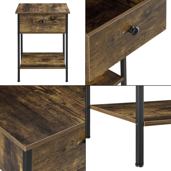Mesa auxiliar Fagersta 40x40x55cm Tono de madera oscura en.casa