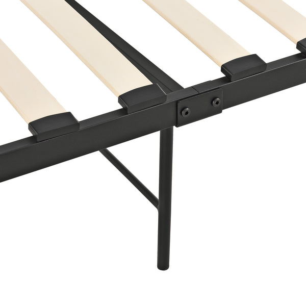 Cama de metal Falun 90x200 cm hasta 150 kg Negro en.casa