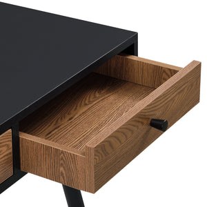 Escritorio Tumba 115x48x75cm Negro/Tono de Madera Oscura en.casa