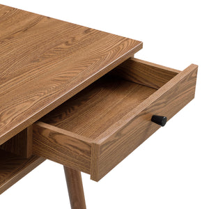 Escritorio Habo con estante y cajón 115x48x74cm Tono de madera oscura en.casa