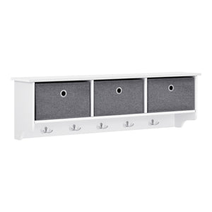 Perchero de pared Horsens con cajas de almacenamiento 100x20x30cm Blanco/Gris en.casa