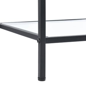 Mesa auxiliar Mariefred 55x40x40cm con estante Tono de madera oscura [en.casa]