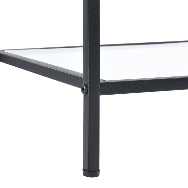 Mesa auxiliar Mariefred 55x40x40cm con estante Tono de madera oscura [en.casa]