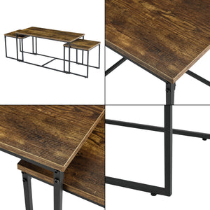 Conjunto de mesa Haparanda 3 piezas Tono oscuro de madera [en.casa]