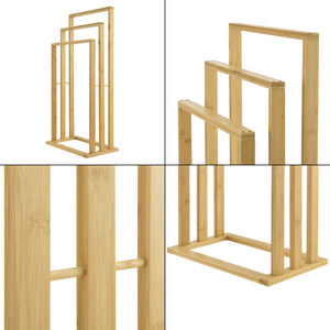 Soporte para toallas de bambú Rana 40x24x82 cm [en.casa]