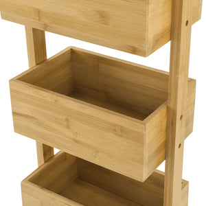 Estantería de baño Bardu con 4 compartimentos 28x16x88cm Bambú [en.casa]