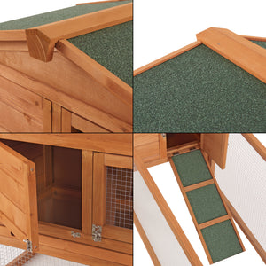 Casa de conejos Oberursel 68x156x52cm madera de abeto [en.casa]