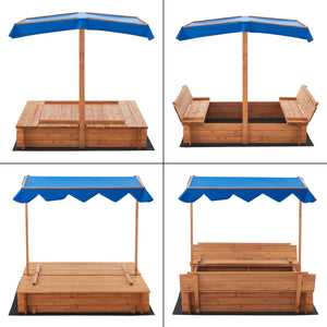Caja de arena Kellenhusen con techo 120x120x120cm [en.casa]