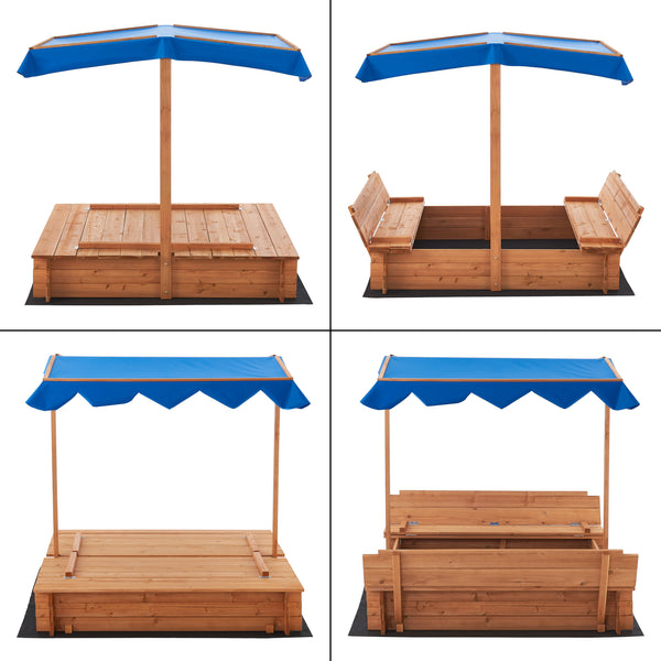 Caja de arena Kellenhusen con techo 120x120x120cm [en.casa]