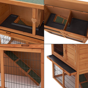 Casa para conejos Nidda 85x91,5x45cm madera de abeto [en.casa]