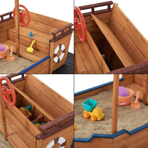 Caja de arena Grömitz barco de vela 103x160x78cm [en.casa]