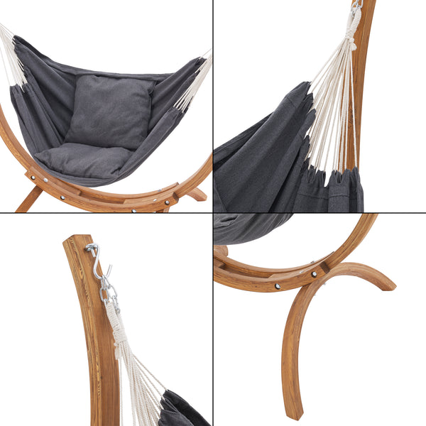 Silla colgante Grevena 155x106x143cm Gris oscuro [en.casa]