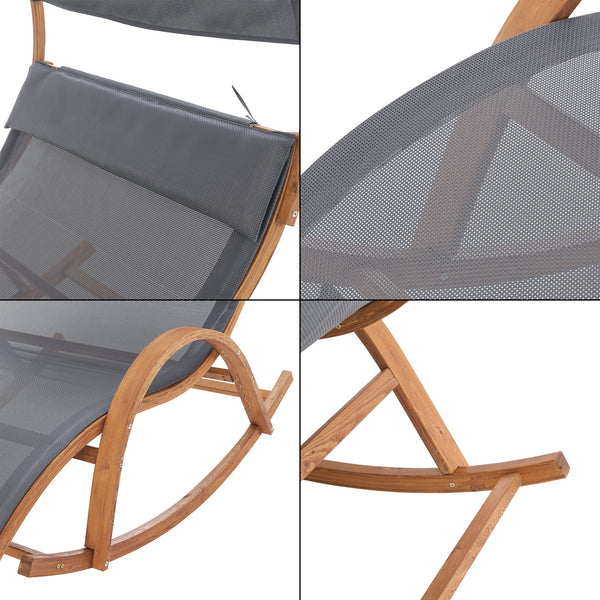 Tumbona columpio Kasos 181x135x190cm Gris oscuro [en.casa]