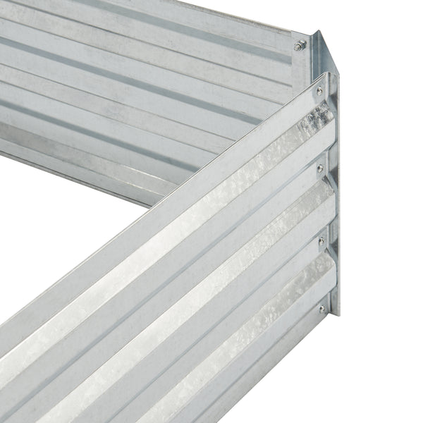 Parterre de plantas Barneveld 90x90x30cm Acero Plata [en.casa]