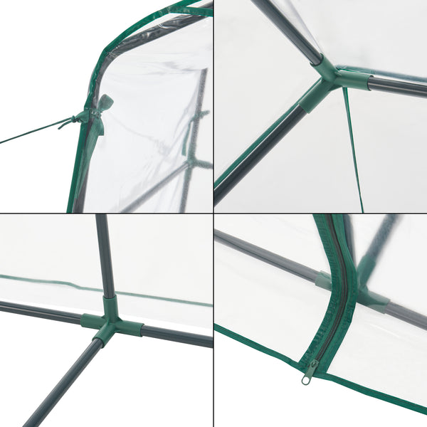 Invernadero Hoorn con estantes 140x73x195cm Transparente [en.casa]