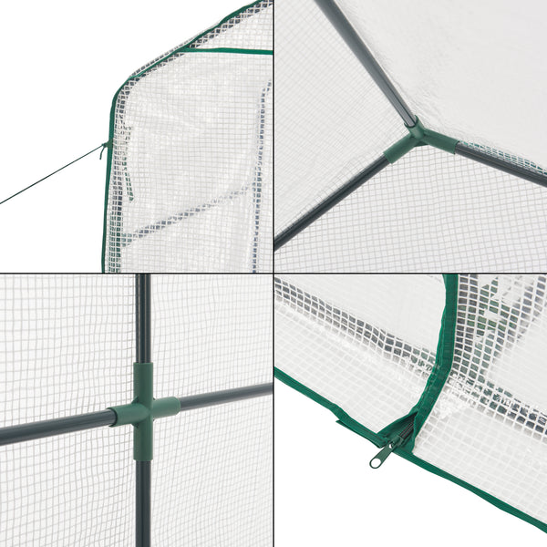 Invernadero Oosterhout con estantes 120x186x190cm Transparente [en.casa]