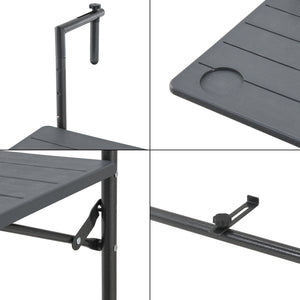 Mesa colgante Badolato 83,5x60x60 cm Cuadrada Gris oscuro [en.casa]