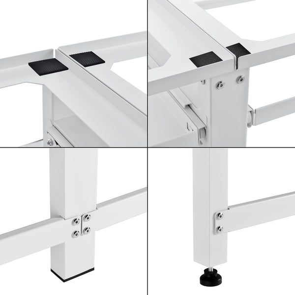 Base para lavadora doble Bothel con estantes 150 kg Blanco [en.casa]