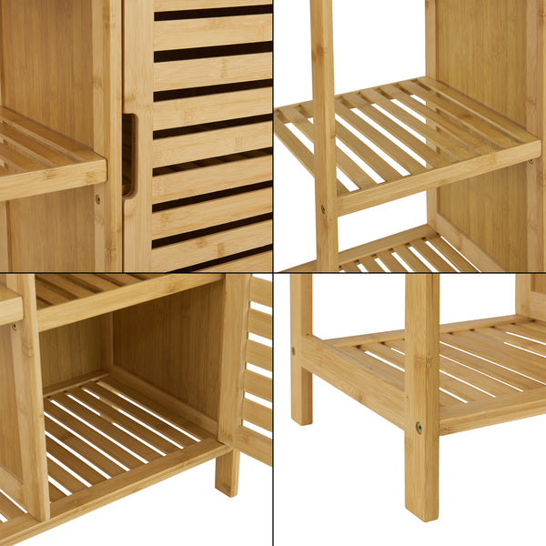 Armario de baño Vetlanda Bambú 87x66x33 cm [en.casa]