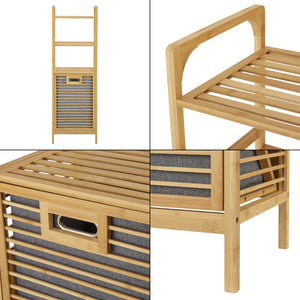 Estante para ropa de bambú Tidaholm 118x39,5x30,5cm [en.casa]