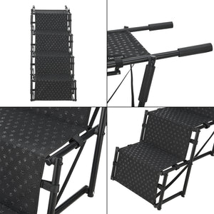 Escalera para perros Colchester de 4 niveles hasta 55 kg Metal/Poliéster [en.casa]