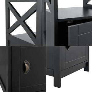 Mesa auxiliar Utajärvi Mesa de café 74x40x40cm Mesa de centro negra [en.casa]