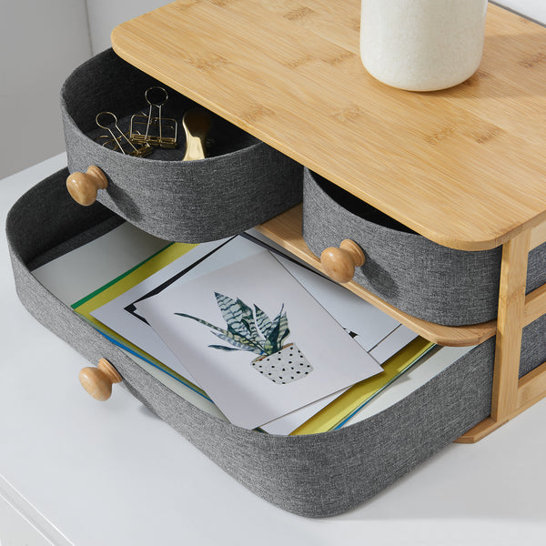 Organizador de escritorio de bambú Mäntsälä [en.casa]