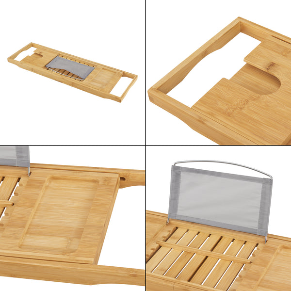 Estante para bañera Orivesi de bambú extensible 70 - 105,5 cm [en.casa]