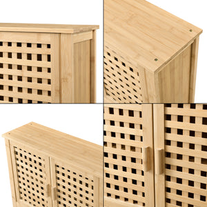 Armario de baño Borlänge Armario colgante Bambú 66 x 62 x 20 cm [en.casa]