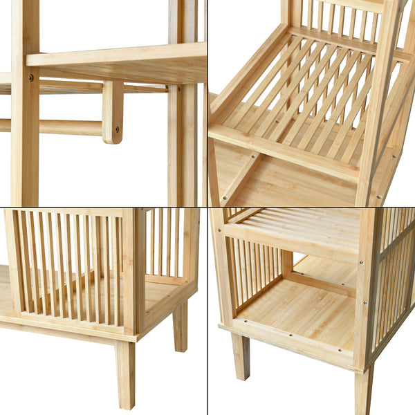 Perchero de bambú Hudiksvall 185x140x45cm [en.casa]