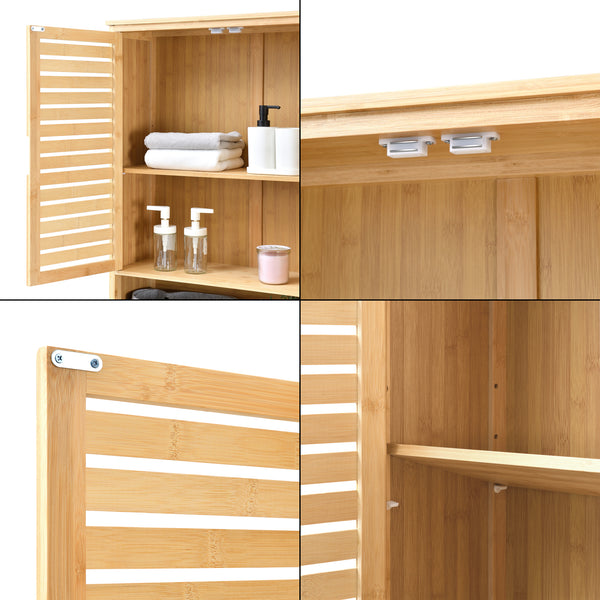 Armario de baño Geta 170 x 66 x 23 cm Bambú [en.casa]