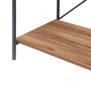 Estantería Billund con 4 estantes 133 x 60 x 42 cm Negro / aspecto nogal [en.casa]