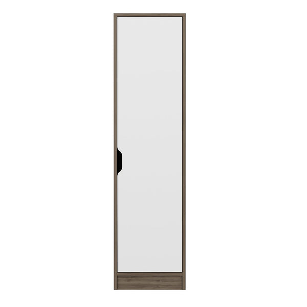 Armario de oficina Egvad con una puerta en aspecto nogal / blanco [en.casa]