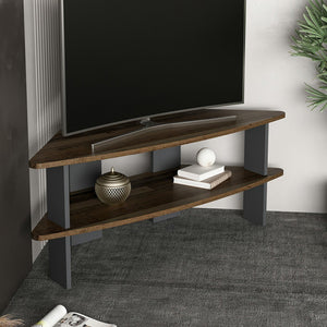 Mesa de televisión Fredensborg 45x116x40 cm aspecto madera reciclada / antracita [en.casa]