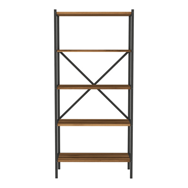 Estantería de cocina Tomelilla 160x66x34 cm nogal/antracita [en.casa]