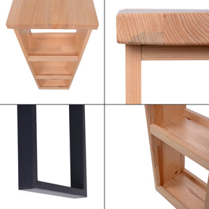 Mesa alta Nørager con estantería de madera de pino [en.casa]