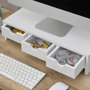 Soporte para monitor Ruovesi 12x51x25cm Blanco [en.casa]