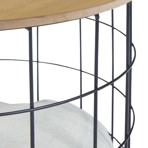 Juego de mesa de mimbre Haapajärvi en set de 2 con cueva para gatos [en.casa]