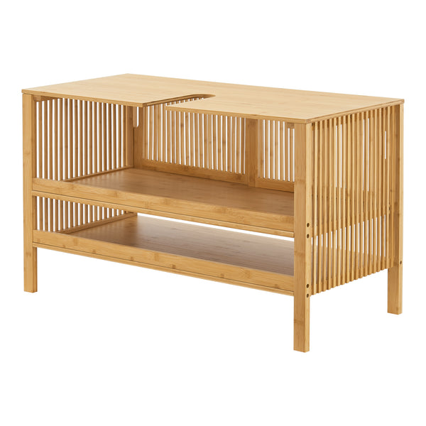 Mueble bajo lavabo Hvaler 60x100x45cm Bambú [en.casa]