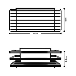 Estante de ducha sin taladrar Pertunmaa juego de 2 piezas 25x12x7,5cm negro [en.casa]