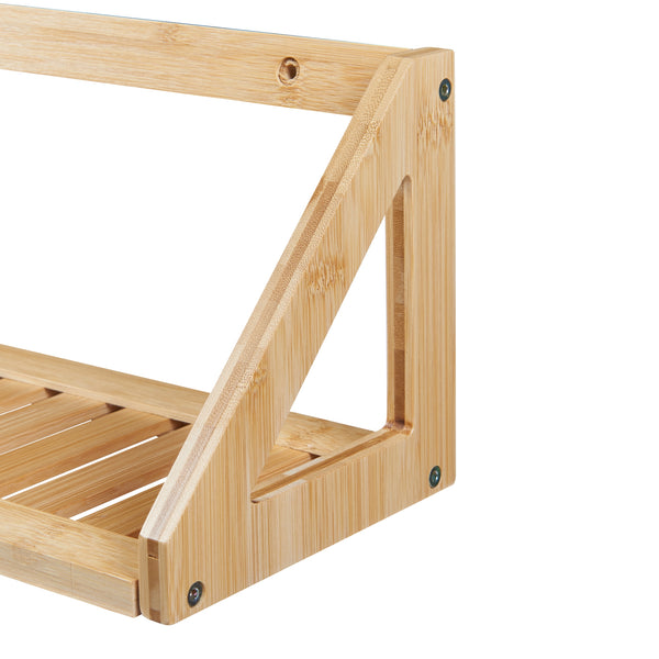 Conjunto de estantes de pared Gjerdrum 2 piezas 43x15x15cm Bambú [en.casa]