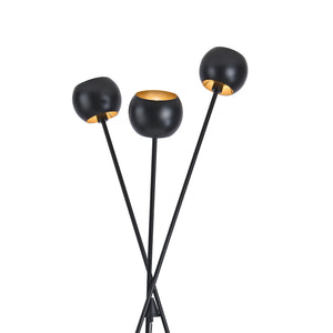 Lámpara de pie Nykvarn de 3 luces Negro / Dorado [lux.pro]